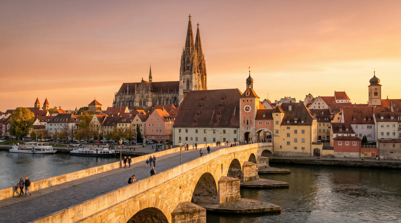 Umzugsunternehmen in Regensburg – Steinerne Brücke und Dom an der Donau